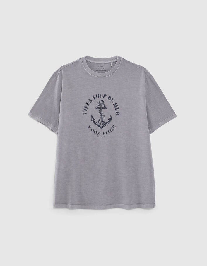 Azurblaues Herren-T-Shirt mit Ankermotiv - IKKS