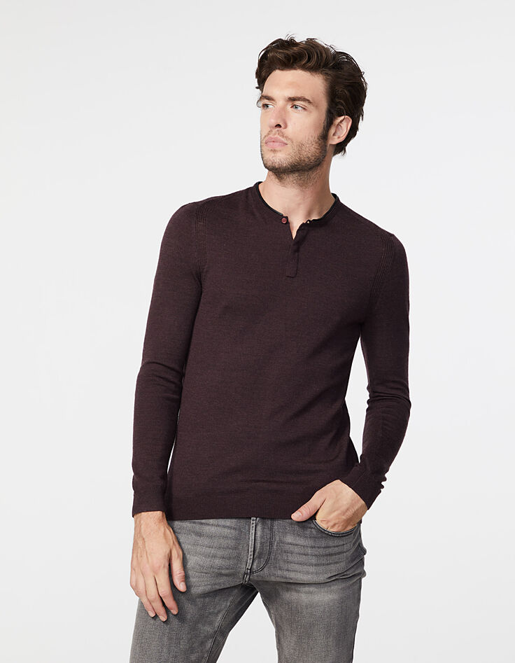 Pull prune à col tunisien Homme-2