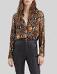 Pure Edition &ndash; Braune Damenbluse mit Python-Rock-Print-1