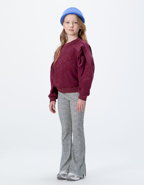 Leggings flare marine imprimé léopard-noeud fille - IKKS
