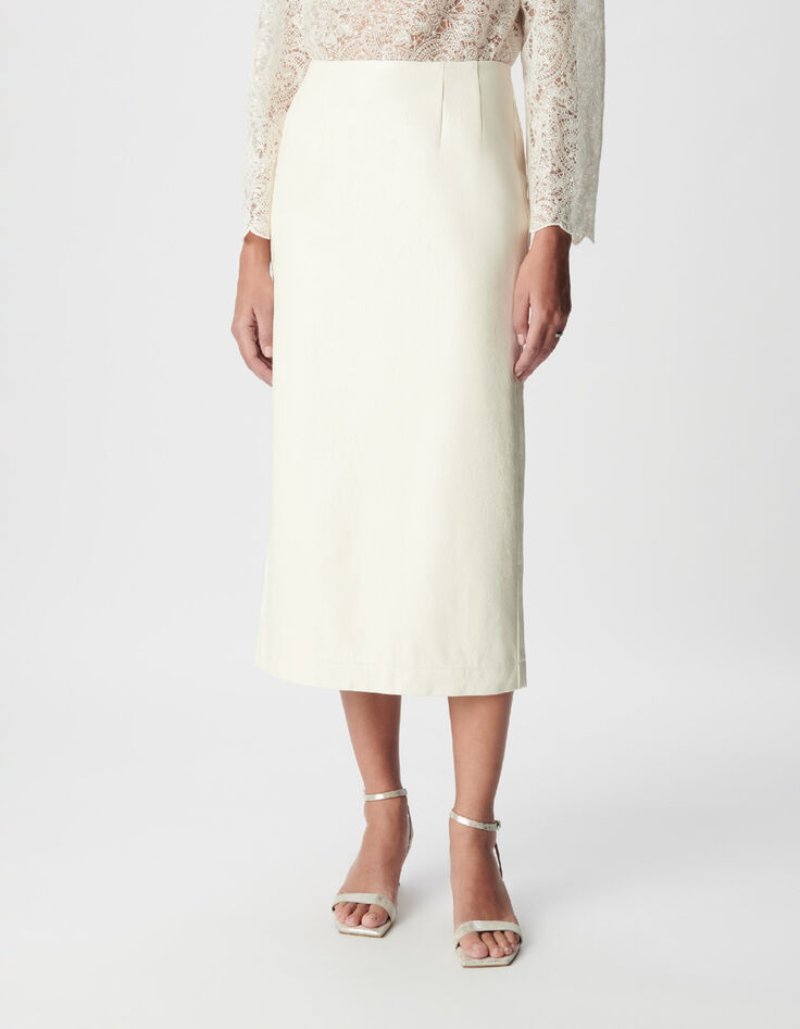 Dames lange witte rock kokerrok-2