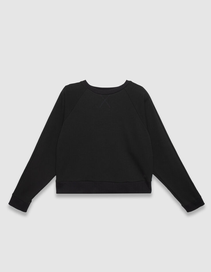 Women’s black oversized sweatshirt, bands down sleeves-5
