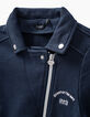 Veste navy esprit motard en molleton fille-6