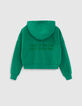 Groene cropped sweater flocking rug meisjes-4