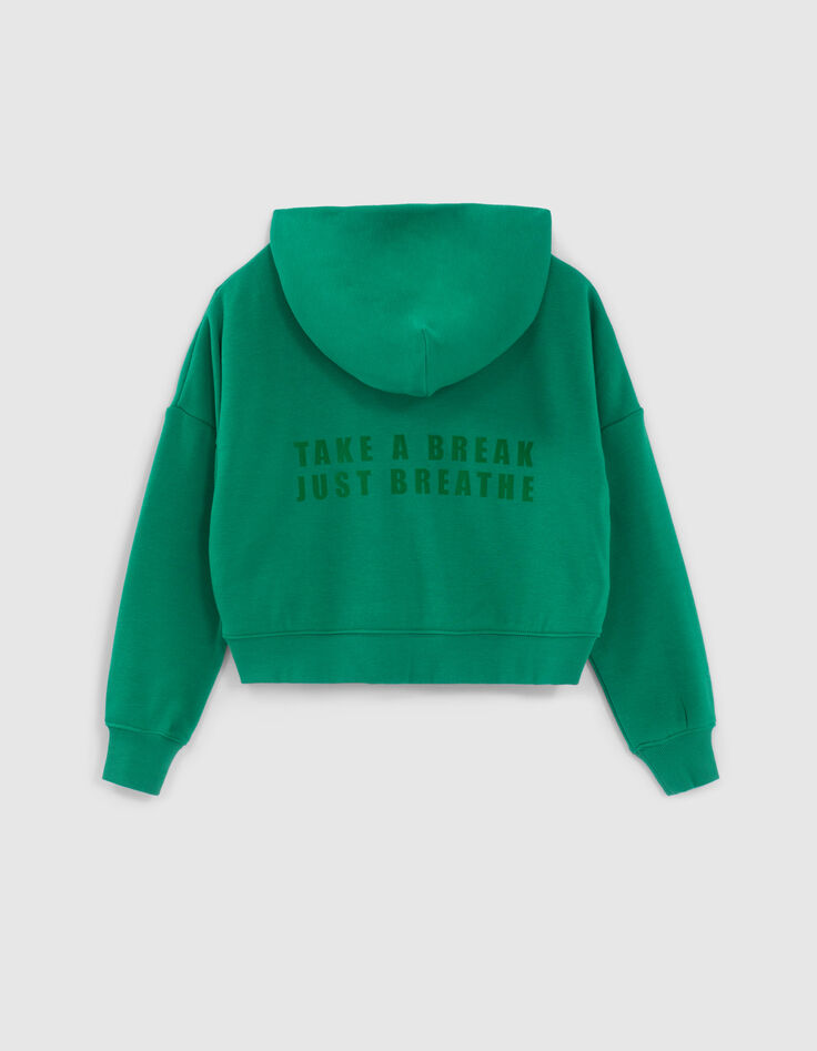 Groene cropped sweater flocking rug meisjes-4