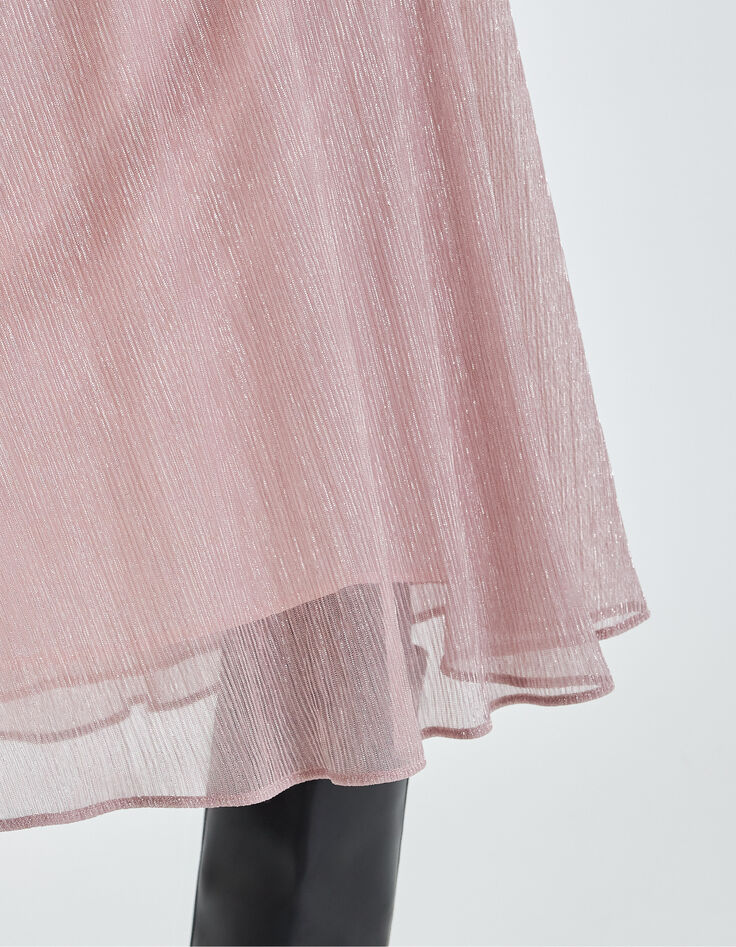 Women’s copper pink pleated midi skirt-4