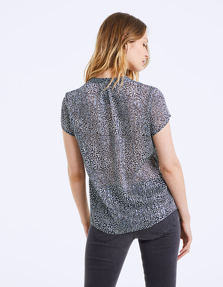 Voile top metallic micro-panterprint dames-3 Voile top metallic micro-panterprint dames-3