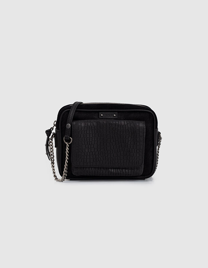 Women’s The Lover black python and pony-look boxy bag-1