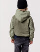 Reversible khaki and beige jacket for boy-2