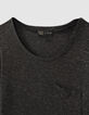 Schwarzes M&auml;dchenshirt mit gestickten Fischgr&auml;ten-2