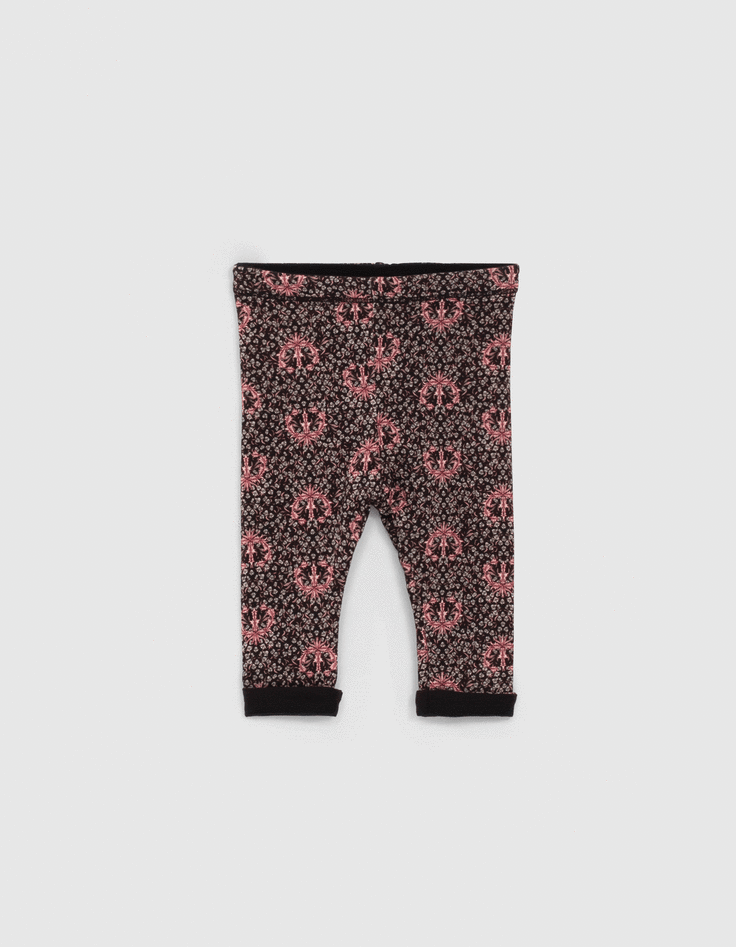 Baby girls black and lily reversible leggings
