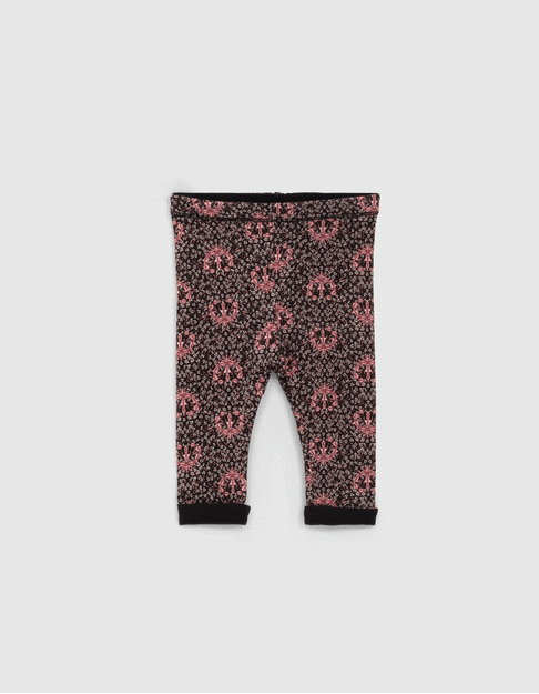 Baby girls’ black and lily reversible leggings