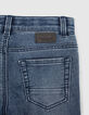 Boys’ stone blue slim jeans with patches -5