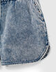 Medium blue jeansshort hoge elastische taille meisjes-6
