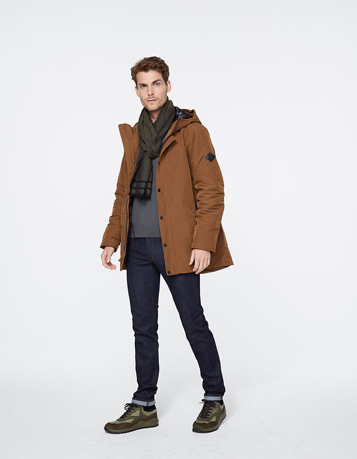 Parka cognac à capuche Homme-7