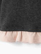 Sweat gris avec basque rose  bébé fille-6