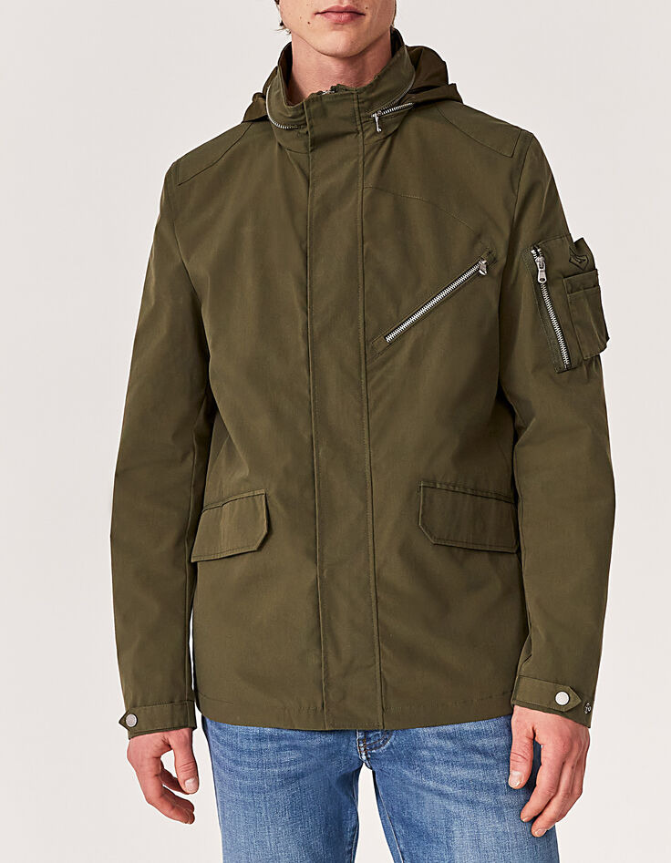 Men’s khaki multi-pocket safari jacket-2