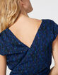 Robe drapée en voile imprimé wavy métallisé femme-4