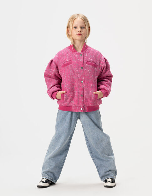 Blouson rose esprit tweed fille - IKKS