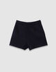 Jupe-short noire lainage fille-5