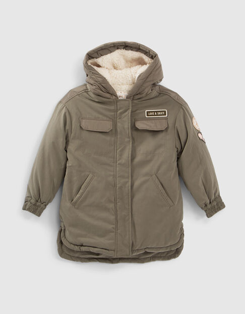 Parka kaki fourrée dos matelassé fille - IKKS