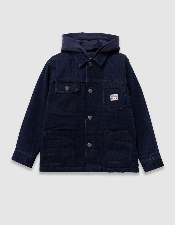 Veste en jean brut esprit worker garçon-4 Veste en jean brut esprit worker garçon-4