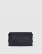 Women's 111 black lambskin clutch bag with stud decoration-2