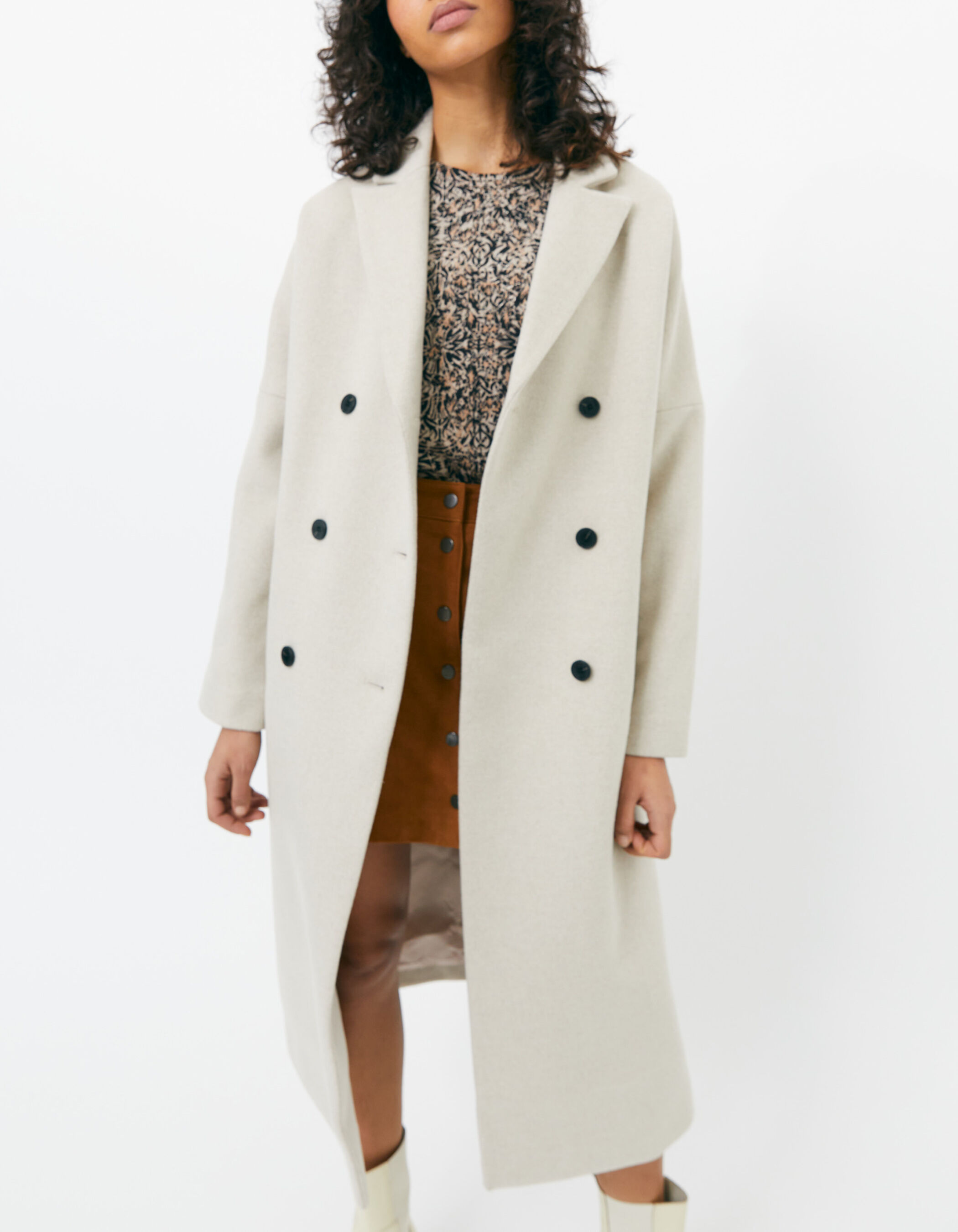 Manteau long drap de laine femme 2025