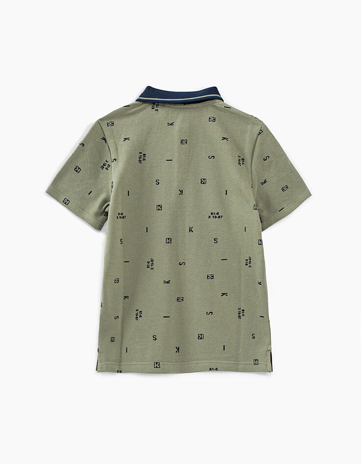 Polo caqui claro print letras all over niño -4 Polo caqui claro print letras all over niño -4
