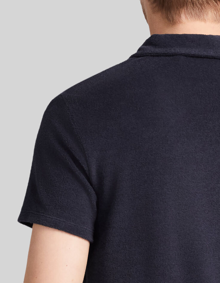 Polo marine en &eacute;ponge Homme-5