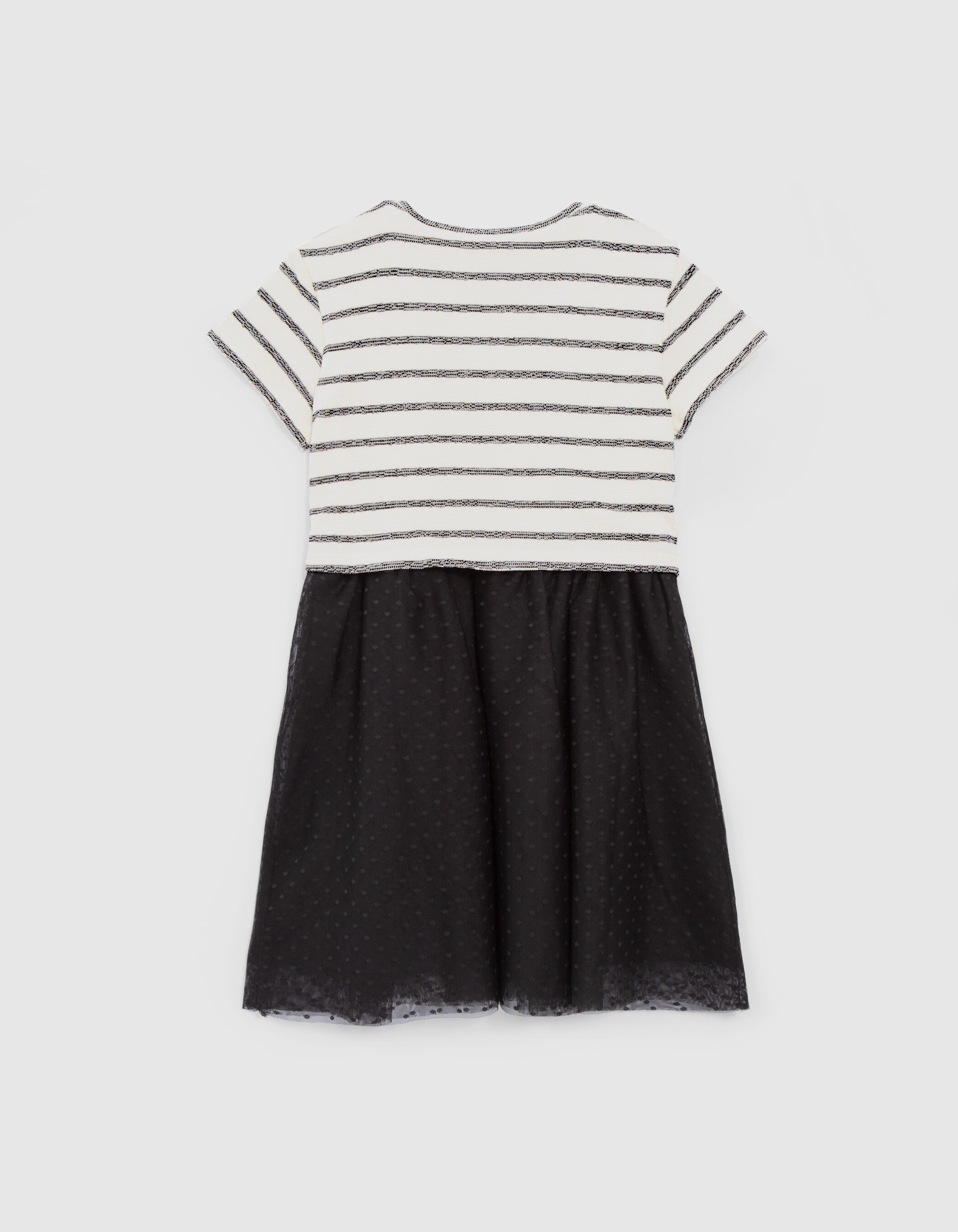 Robe crue rayures noires bi mati re jupon tutu fille
