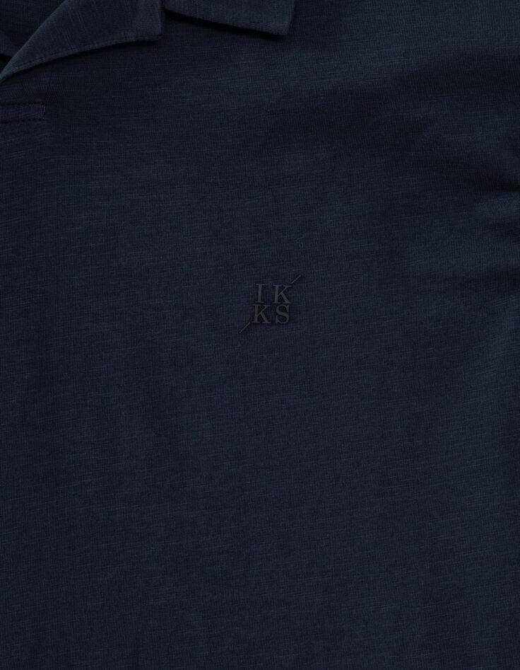 Herrenpoloshirt REGULAR, tintenfarben, Biowolle, geflammt-4