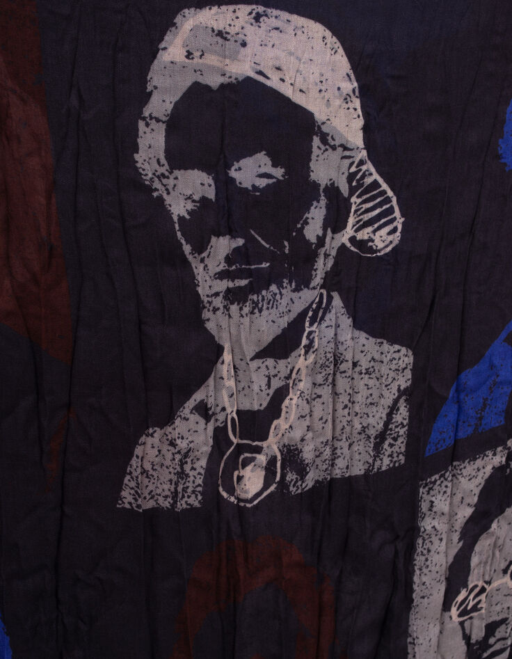 Fular azul marino pop art Hombre-4