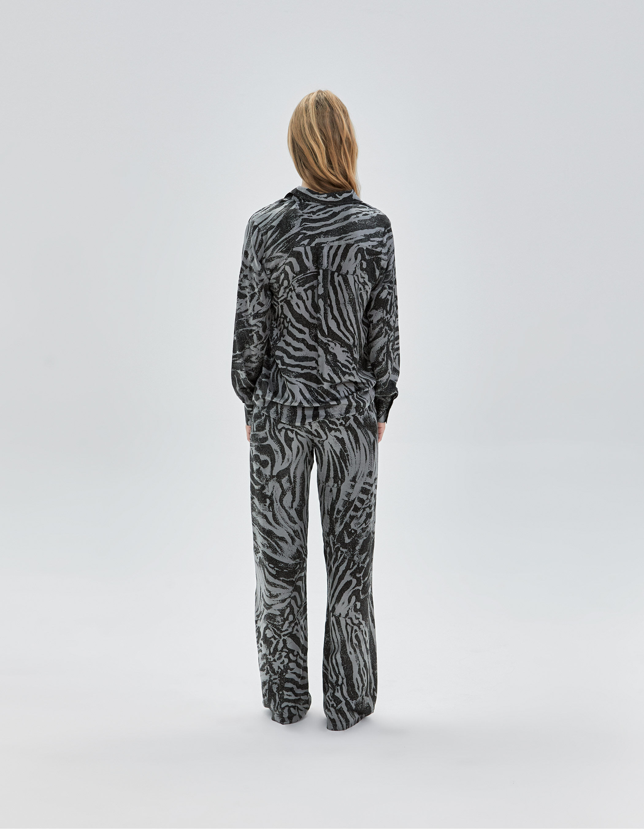 Pure Edition Women s grey zebra print shirt IKKS
