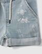 Faded Blue Jeansshorts mit Schriftzug für Babyjungen  -4