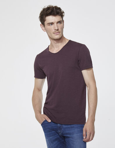 Pruimkleurig heren-T-shirt - IKKS