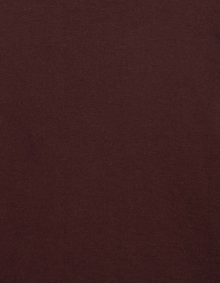 Pflaumenbrauner Herrenpulli Biowolle Feinstrick geflammt-6