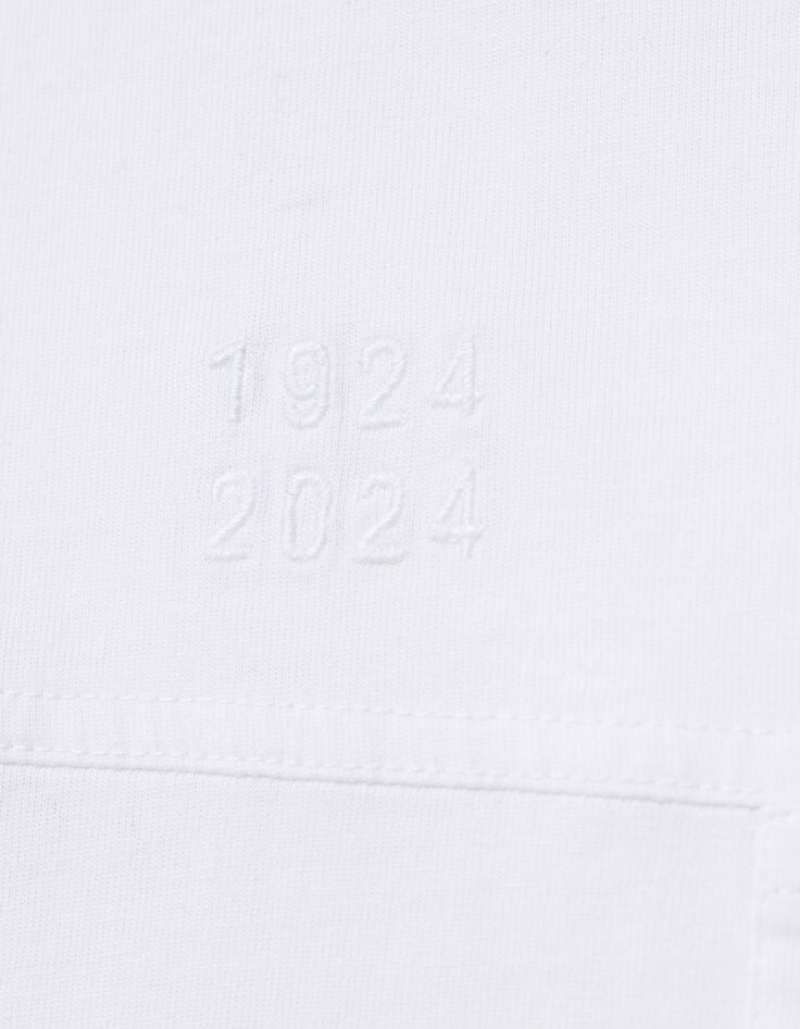 T-shirt blanc coton bio broderies dates Homme-4 T-shirt blanc coton bio broderies dates Homme-4