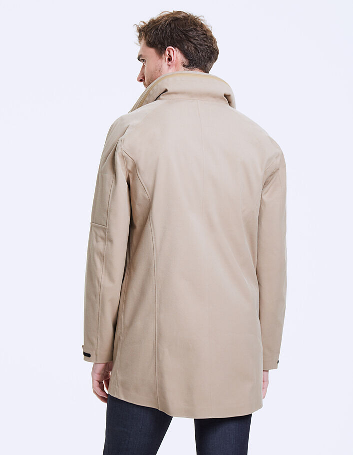 Men’s beige Waterproof twill trench coat - IKKS