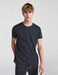 Men’s charcoal grey and black houndstooth T-shirt-1