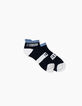 Weiße und marineblaue kurze Mädchensocken -3