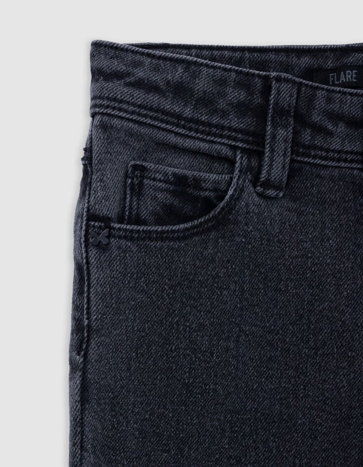 Vaqueros FLARE gris oscuro para niña-5