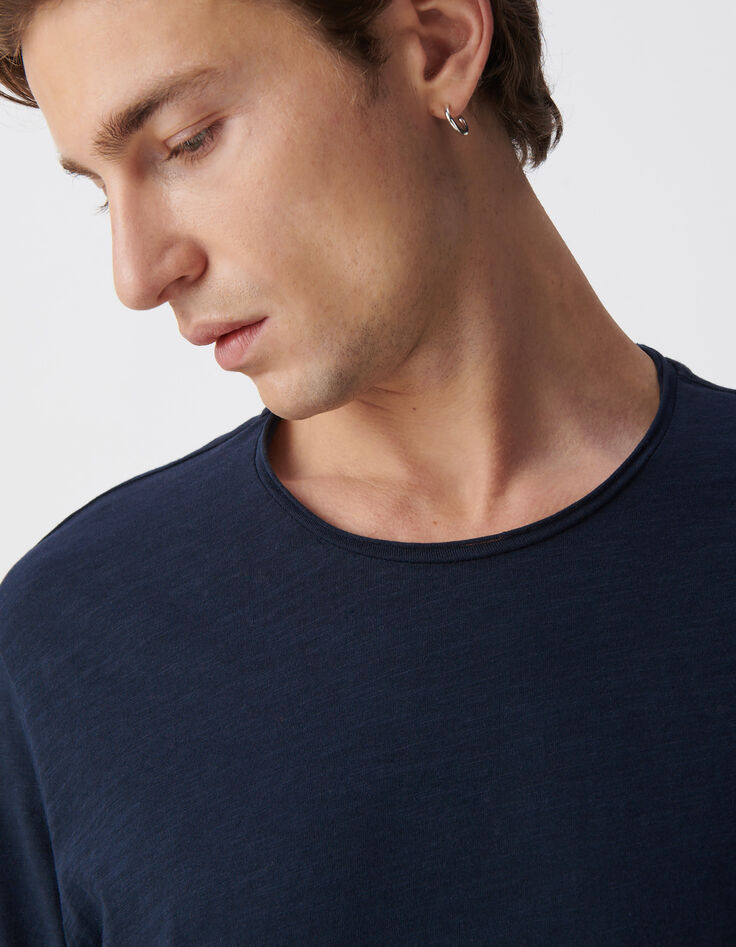 Men’s navy Essential round-neck long-sleeve t-shirt-5