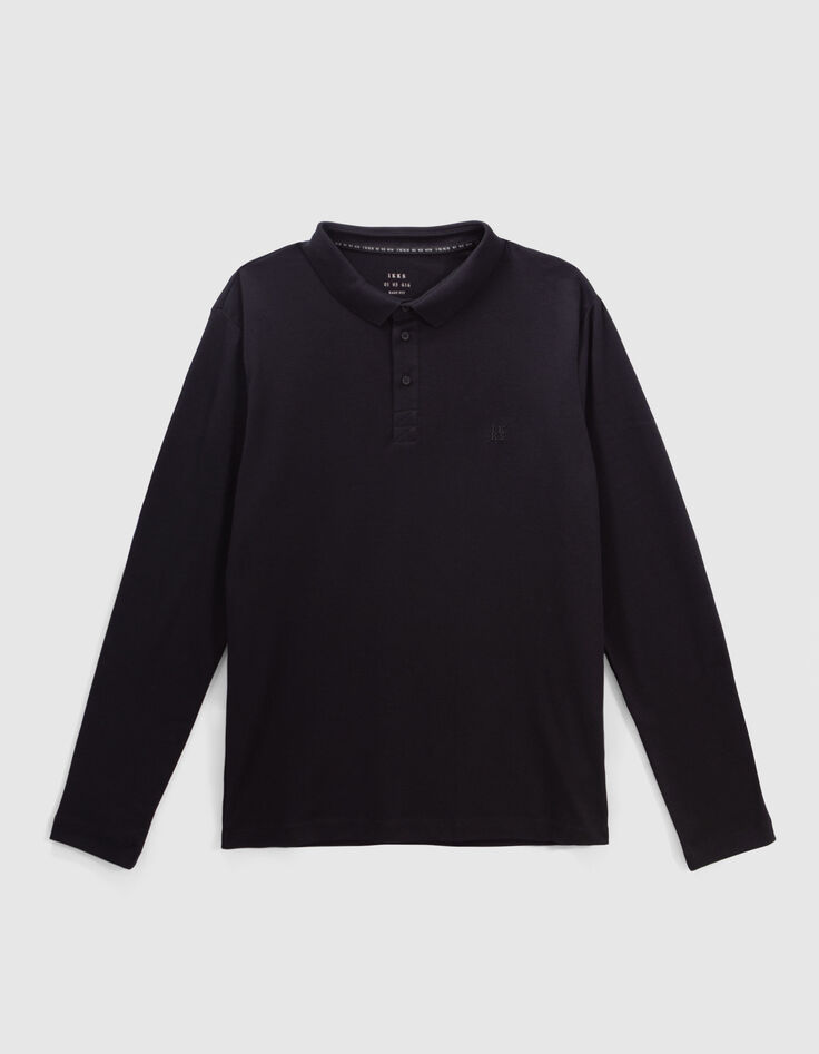 Polo negro manga larga hombre-5