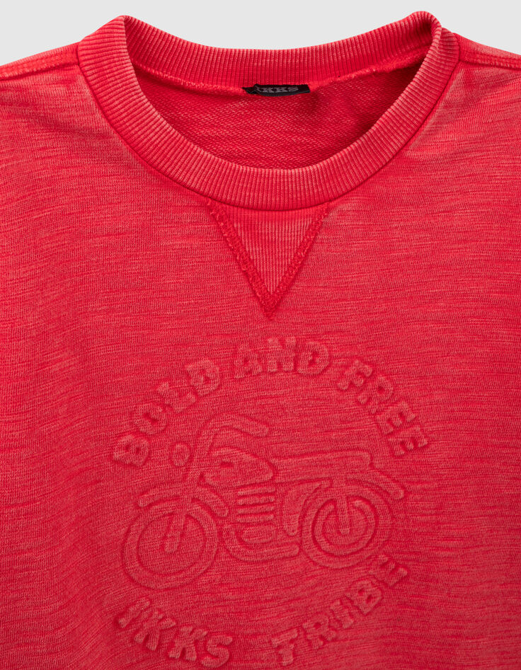 Sudadera roja moto y mensaje en relieve ni&ntilde;o-2