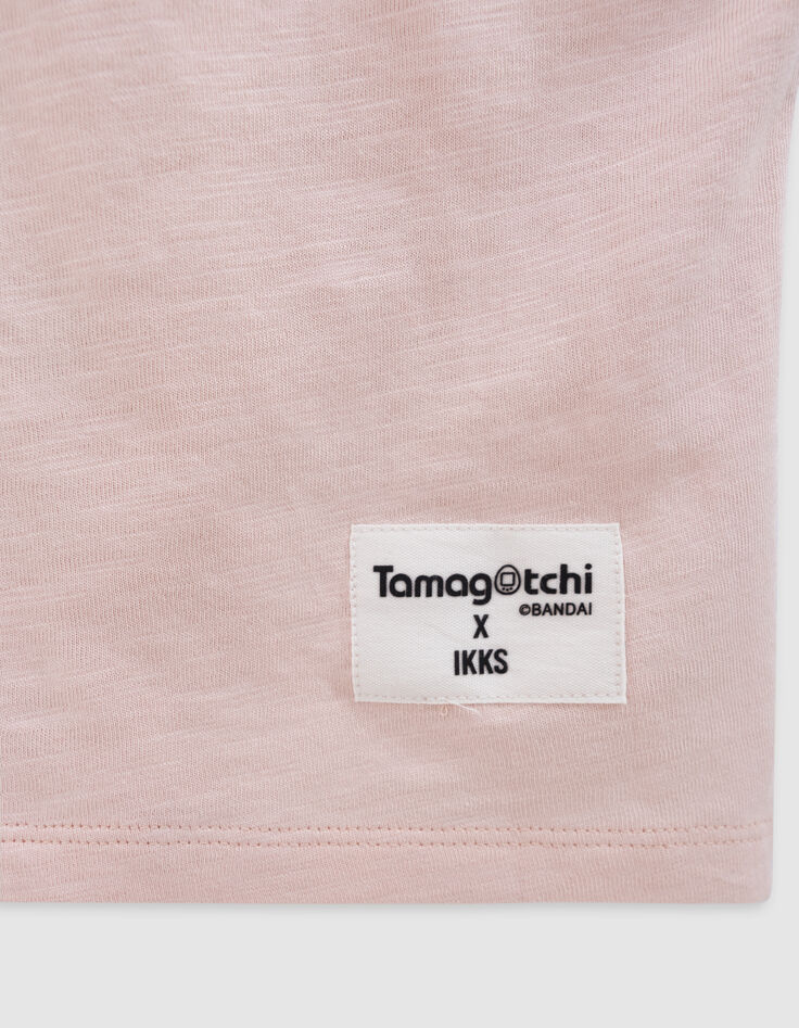 Roze T-shirt bio lovertjes TAMAGOTCHI x IKKS meisjes-4