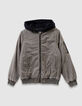 Blouson blomber kaki capuche amovible garçon-1