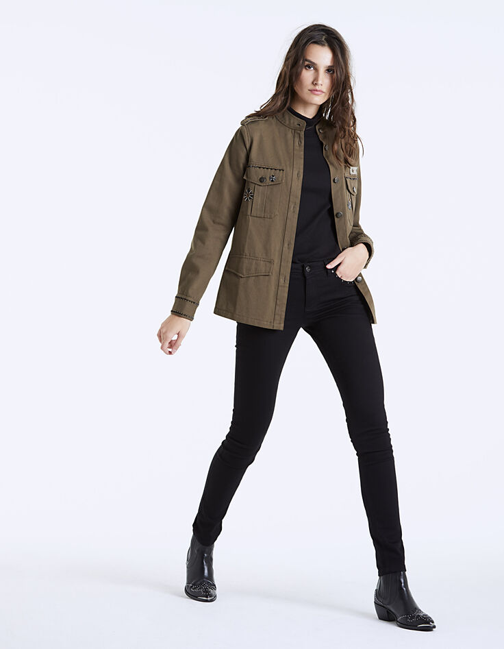 Parka saharienne broderies bijoux femme-6