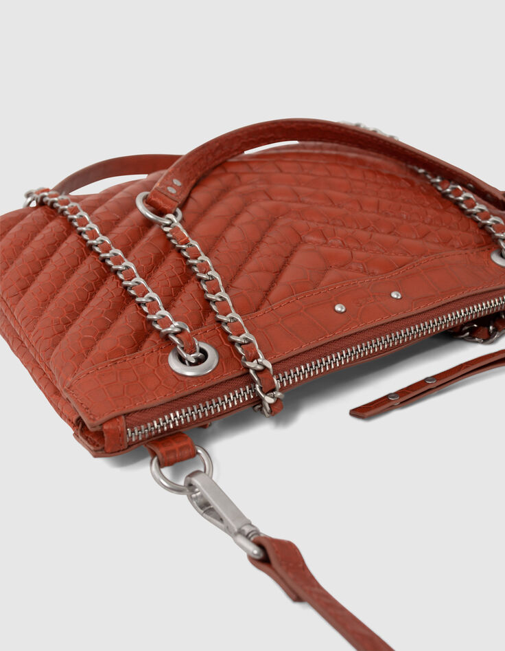 Damen-Clutch 1440 Reporter aus Leder in Orange-6