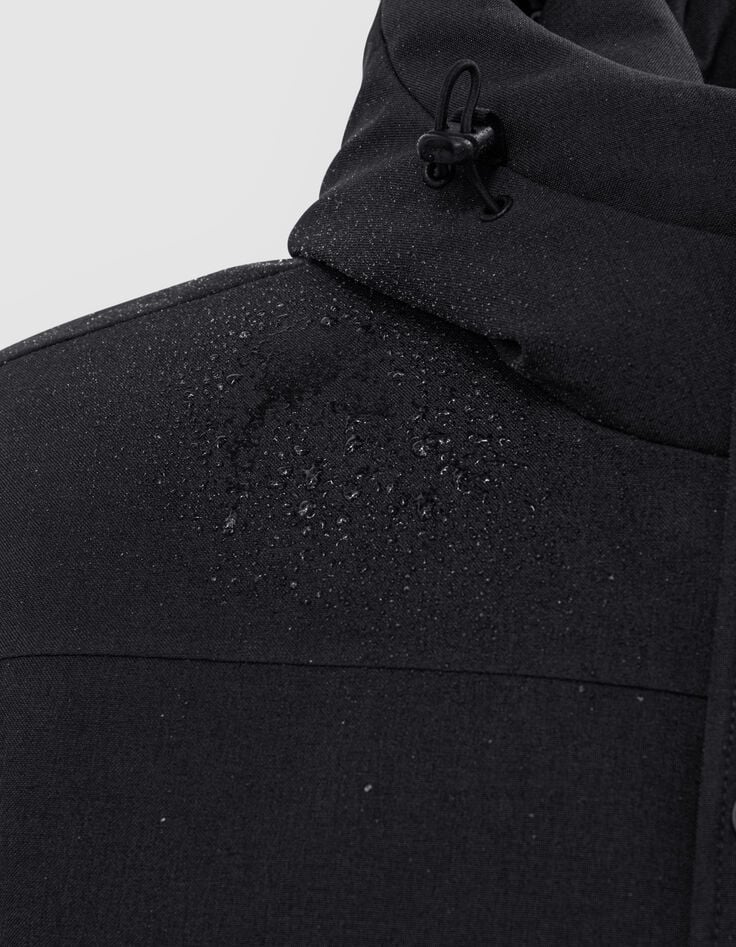Zwarte pufferjas graniet nylon WATERPROOF BREATHABLE Heren-9
